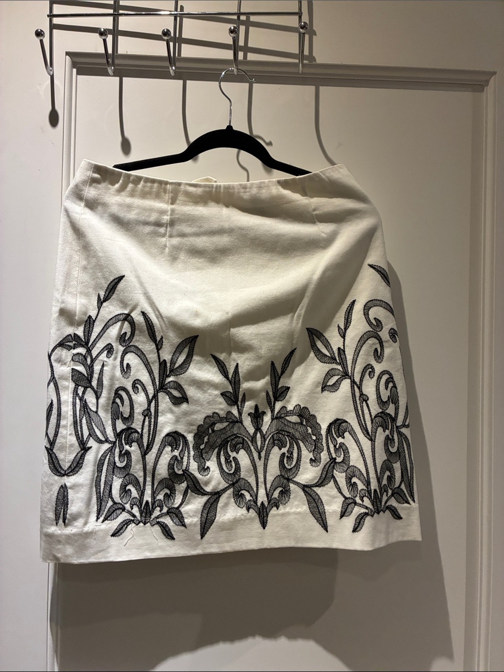 NIC + ZOE White Embroidered Cotton A-Line Skirt Size 6 👵MT